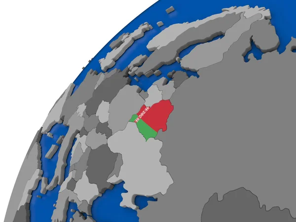 白俄罗斯与标志的政治地球 — 图库照片