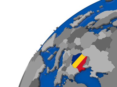 Romanya siyasi dünya üzerinde bayrak ile