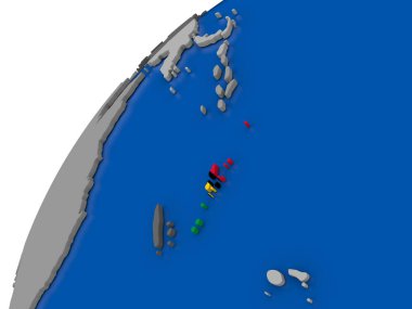 Vanuatu siyasi dünya üzerinde bayrak ile