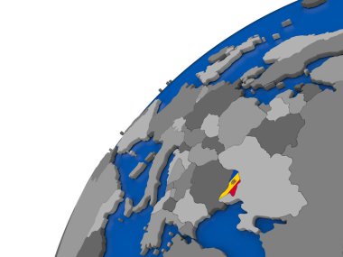 Moldova siyasi dünya üzerinde bayrak ile