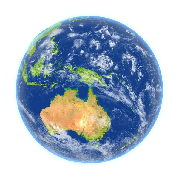 Австралія на землі, ізольовані на білому — стокове фото
