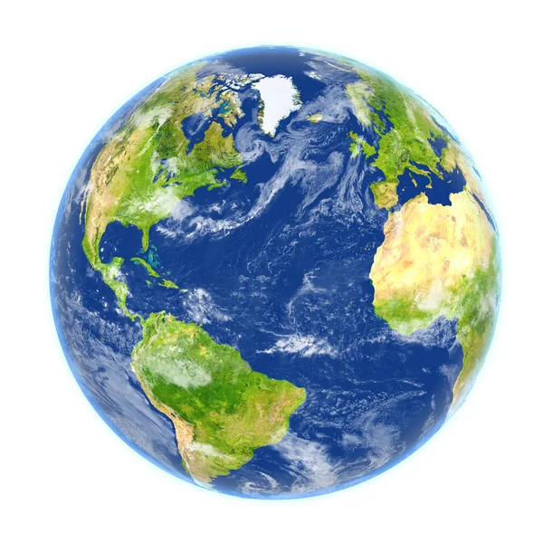 Hemisferio Norte en la Tierra aislado en blanco — Foto de Stock