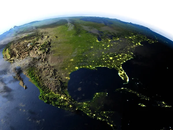 SUA noaptea pe planeta Pământ — Fotografie, imagine de stoc