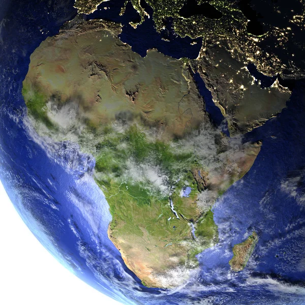 Africa on realistic model of Earth — Stock Photo, Image