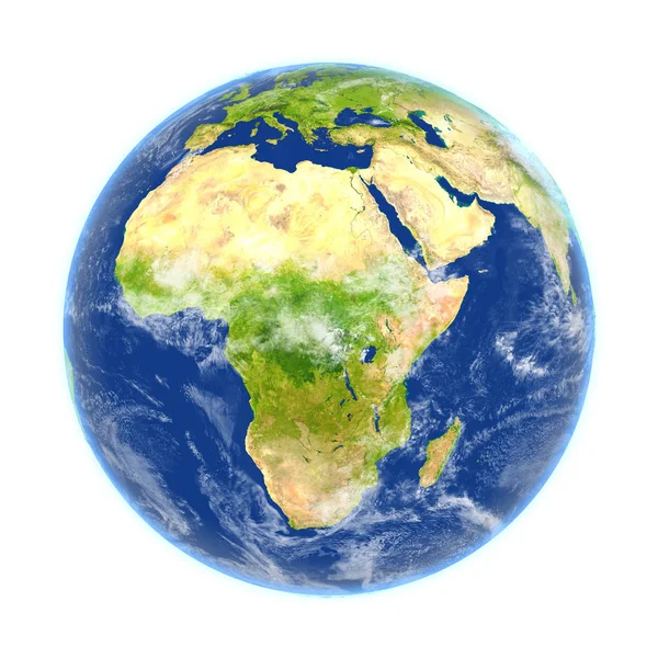 África en la Tierra aislada en blanco — Foto de Stock