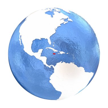 Jamaika beyaz izole küre üzerinde