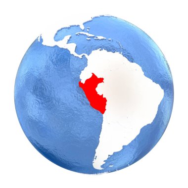 Peru beyaz izole küre üzerinde