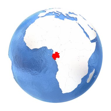 Gabon beyaz izole küre üzerinde