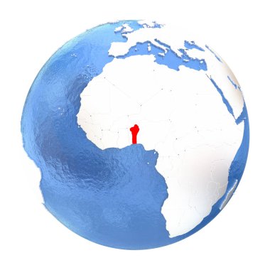 Benin beyaz izole küre üzerinde