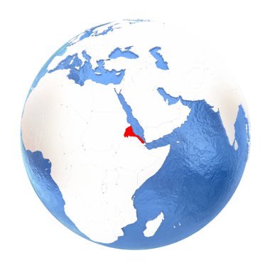 Eritre beyaz izole küre üzerinde