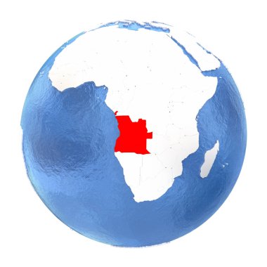 Angola beyaz izole küre üzerinde