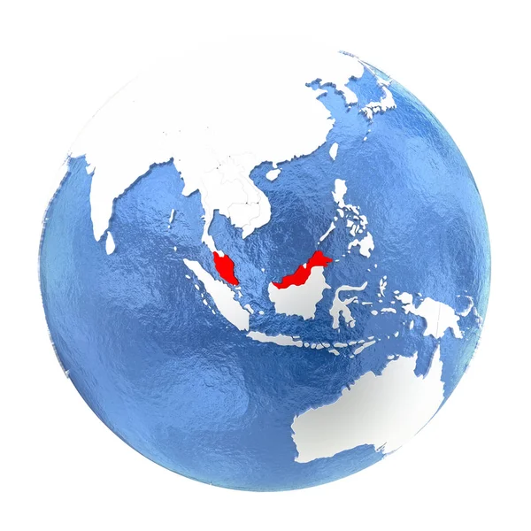 Malasia en globo aislado en blanco — Foto de Stock