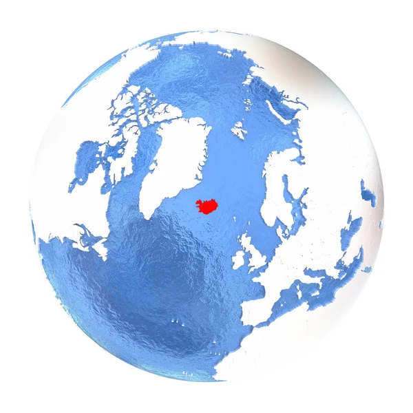 Islandia na całym świecie na białym tle — Zdjęcie stockowe