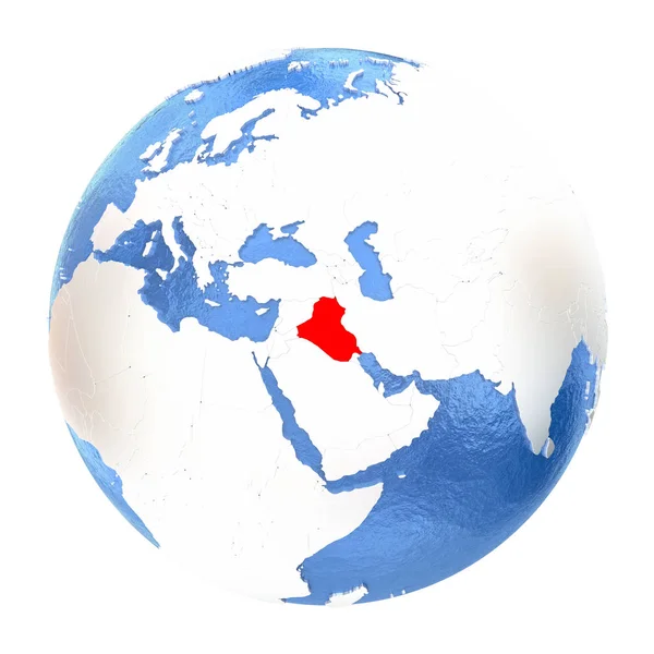 Irak på globe isolerad på vit — Stockfoto