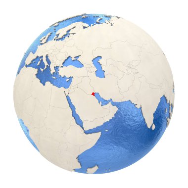 Kuveyt kırmızı üzerine beyaz izole tam dünya üzerinde