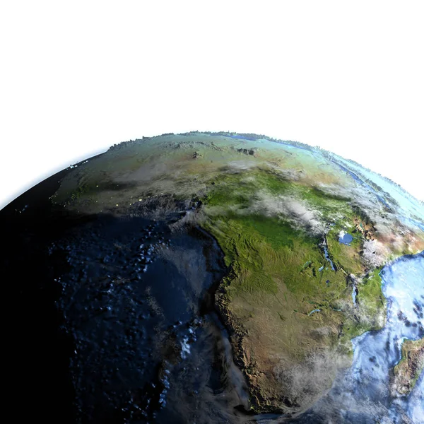 Afrika auf der Erde - sichtbarer Meeresboden — Stockfoto