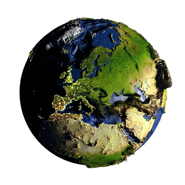 Europe on Earth isolated on white — Stock Photo, Image