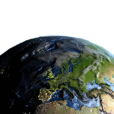 Avrupa Earth - görünür okyanus tabanı üzerinde