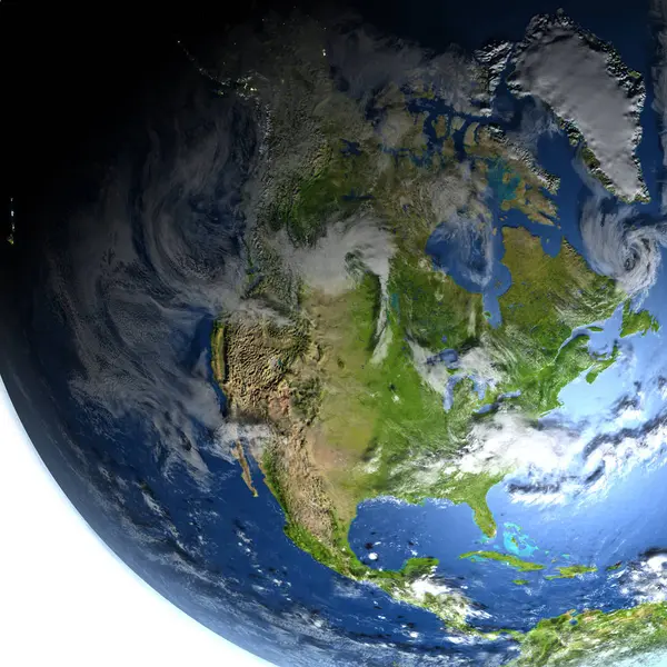 Nordamerika auf dem Planeten Erde — Stockfoto