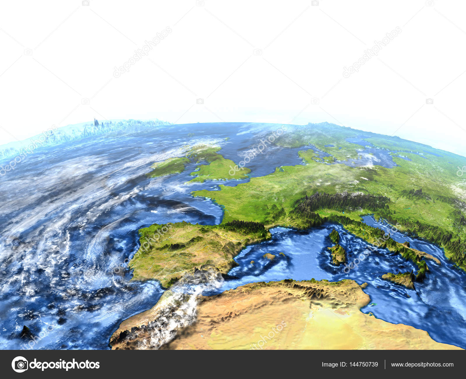 Europe On Earth Visible Ocean Floor Stock Photo C Tom Griger