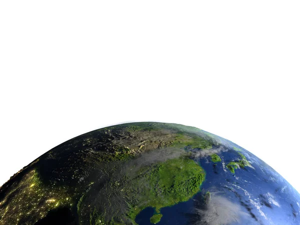 Dünya gezegeni üzerindeki doğu asya — Stok fotoğraf