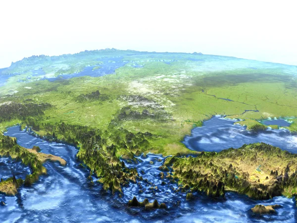 地球 - 目に見える海底上トルコそして黒海の地域 — ストック写真