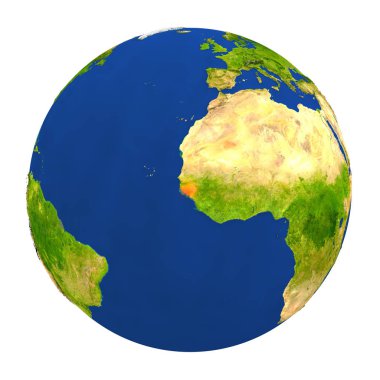 Yeryüzünde vurgulanan Gine Bissau