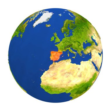 Yeryüzünde vurgulanan İspanya