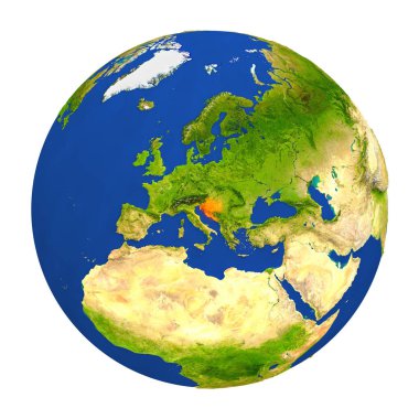 Yeryüzünde vurgulanan Hırvatistan