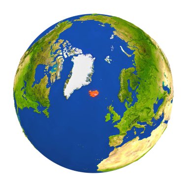 Yeryüzünde vurgulanan İzlanda