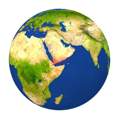 Yeryüzünde vurgulanan Yemen