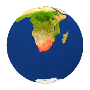 Güney Afrika Dünya'vurgulanmış