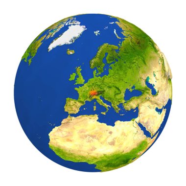 Yeryüzünde vurgulanan İsviçre