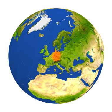 Yeryüzünde vurgulanan Almanya