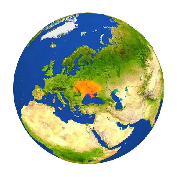 지구상에서 강조 하는 우크라이나 — 스톡 사진