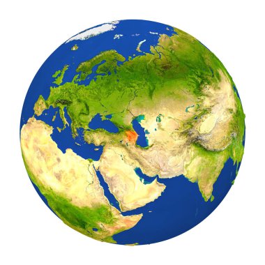 Yeryüzünde vurgulanan Azerbaycan