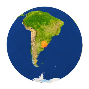Yeryüzünde vurgulanan Uruguay