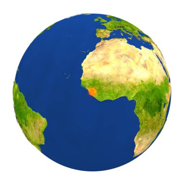 Sierra Leone yeryüzünde vurgulanmış