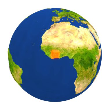 Fildişi Sahili yeryüzünde vurgulanmış