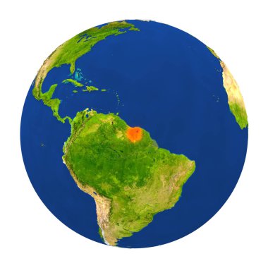 Yeryüzünde vurgulanan Surinam