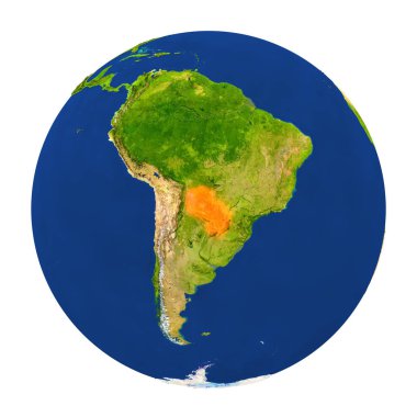 Yeryüzünde vurgulanan Paraguay