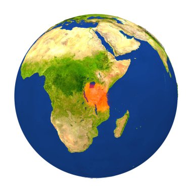 Yeryüzünde vurgulanan Tanzanya