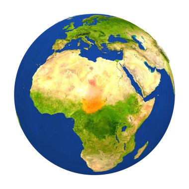 Yeryüzünde vurgulanan Chad