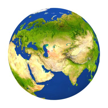 Yeryüzünde vurgulanan Türkmenistan