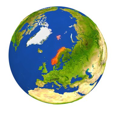 Yeryüzünde vurgulanan Norveç