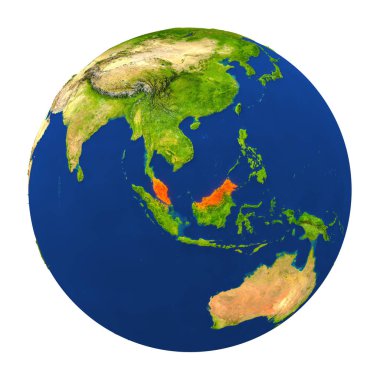 Yeryüzünde vurgulanan Malezya