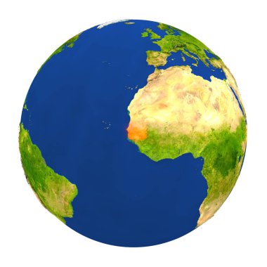 Yeryüzünde vurgulanan Senegal