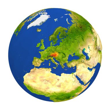 Yeryüzünde vurgulanan Avusturya