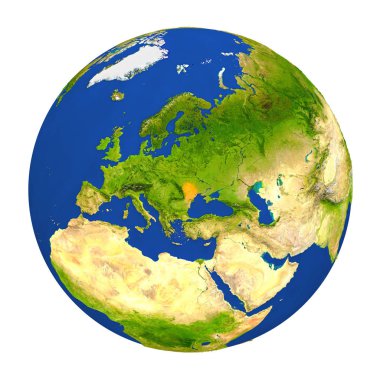 Yeryüzünde vurgulanan Moldova