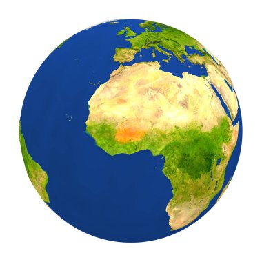 Burkina Faso yeryüzünde vurgulanmış